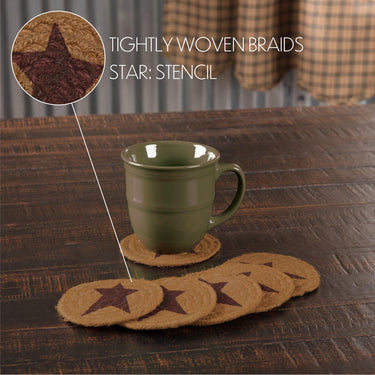 Heritage Farms Star Jute Coaster Set of 6 - The Fox Decor